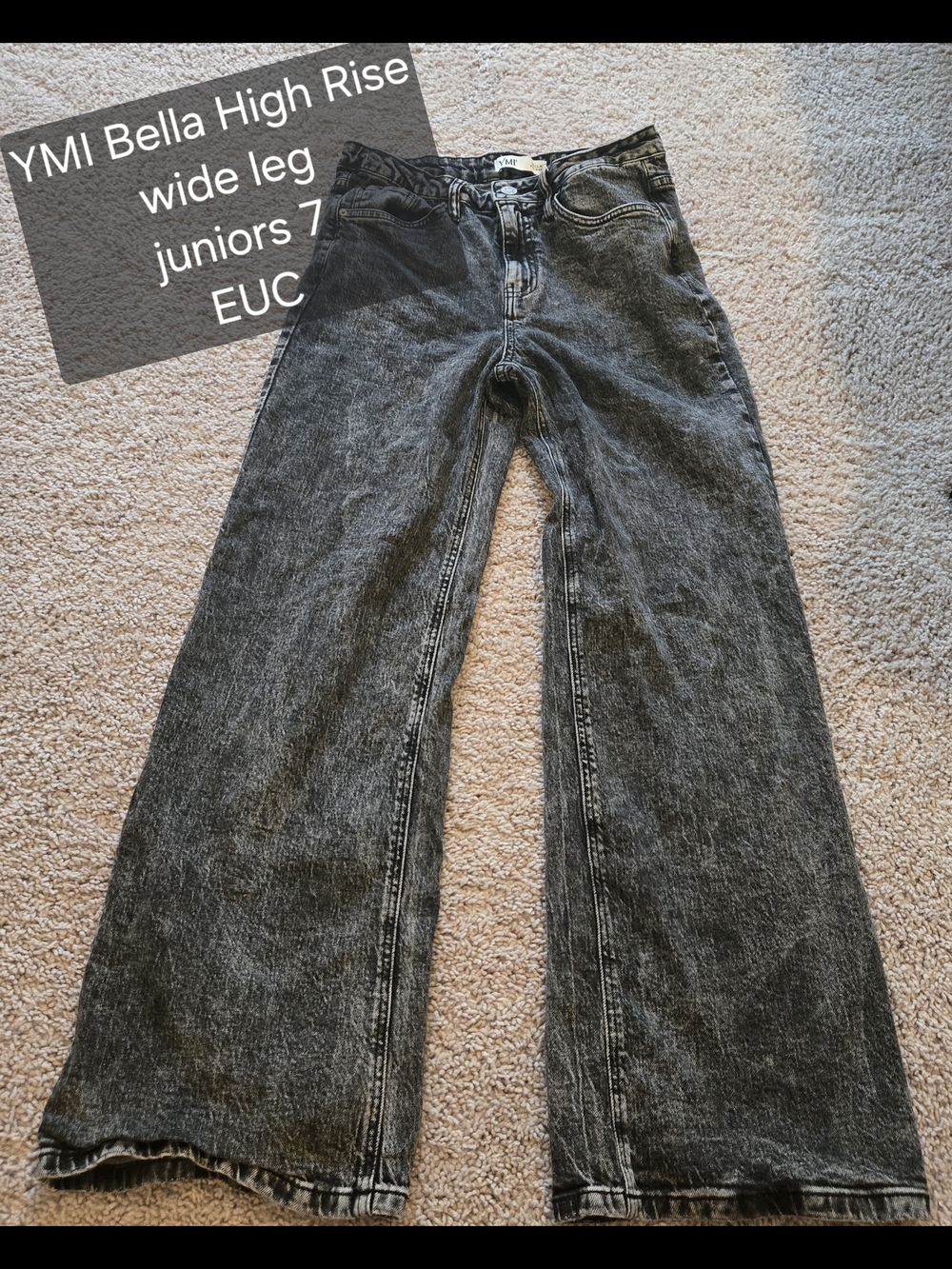 YMI Bella High Rise Wide Leg Jeans - Black Wash
